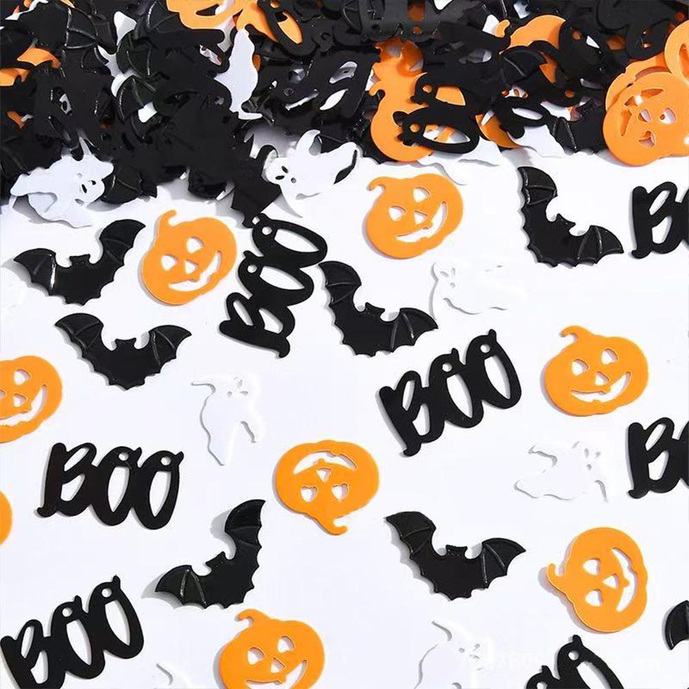 Runtow 15g Halloween Flat Bat Ghost Witch Loose Sequins, BOO Confetti Halloween Party Festival Ornament Accessories