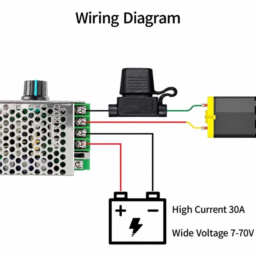 30A Current Rating DC Motor Speed Controller Adjustable Motor Speed Regulator For DC Motors