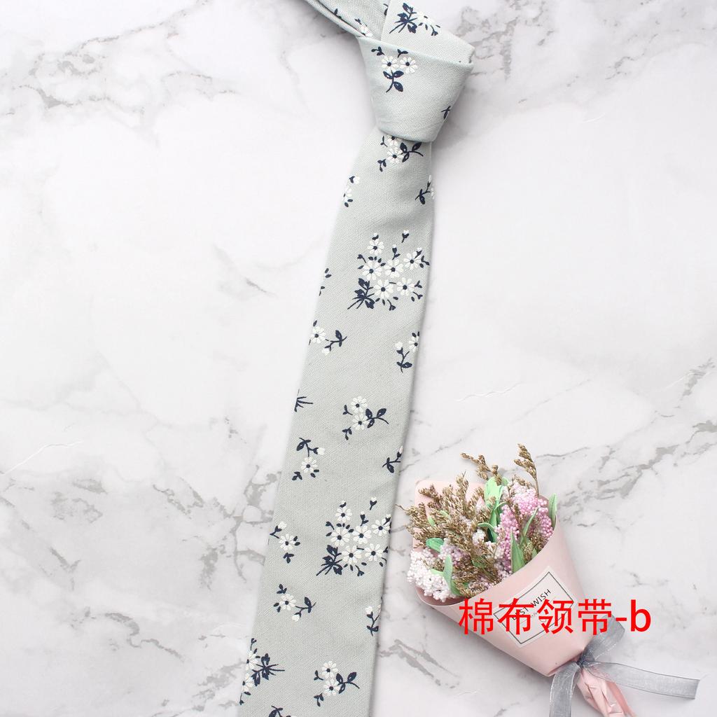 Men'S Cotton Printed Casual Tie, Floral Wedding Groom Dress Tie 7Cm Tie Men