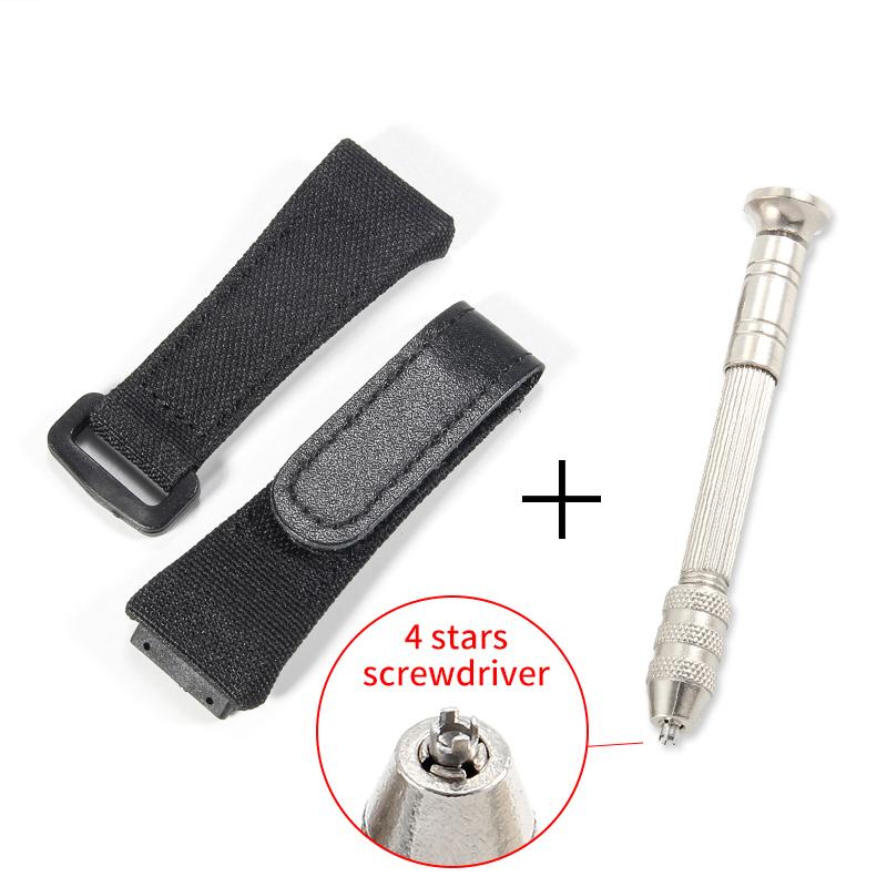 For Richard Mille Nylon Canvas 25mm 4 Stars Screwdriver Anti-Allergy Watchbands RM50 53 Series Replace Convenient Watch Strap
