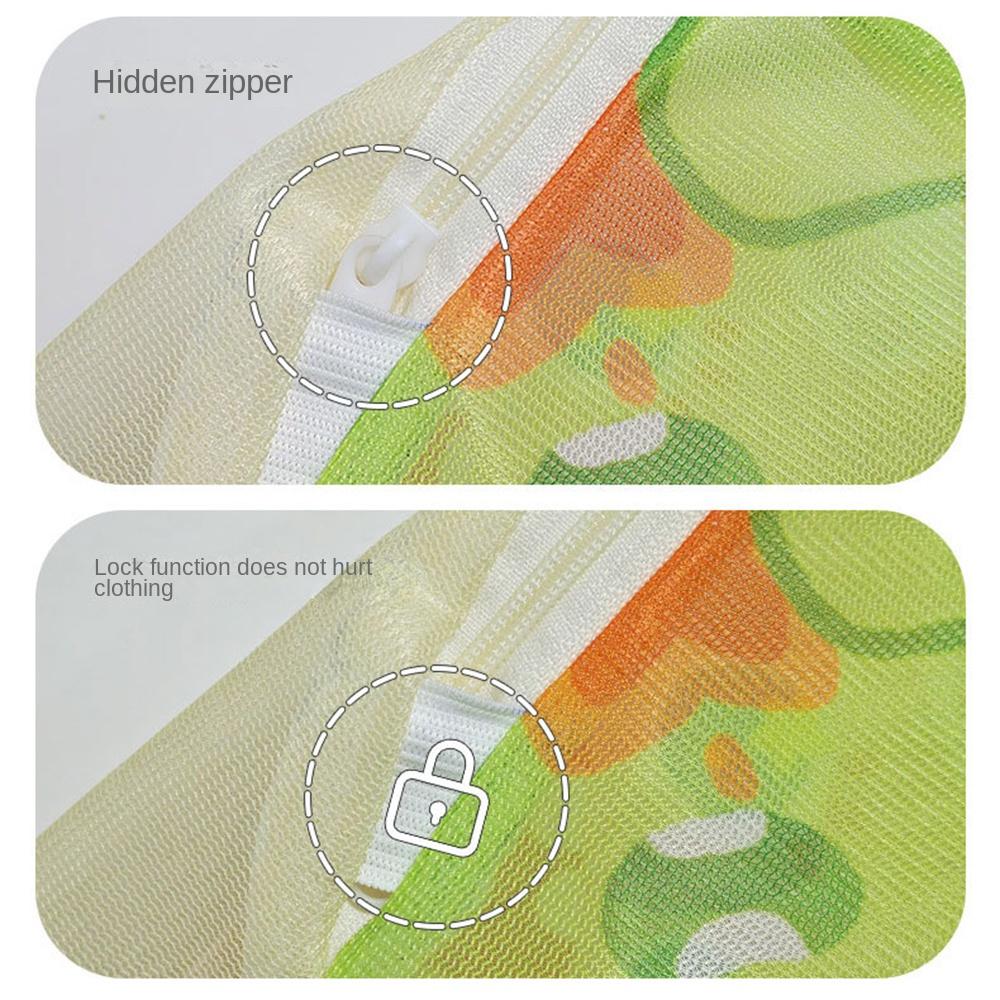 4Pcs Auto-lock Zipper Mesh Laundry Bags Set Cute Travel Clothes Organizer Lingerie Wash Bags  Blouse