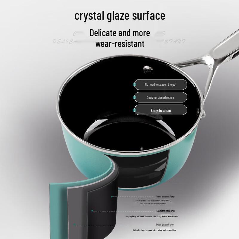 Y.ECUNZ Mousse Pink Enamel Milk Pot