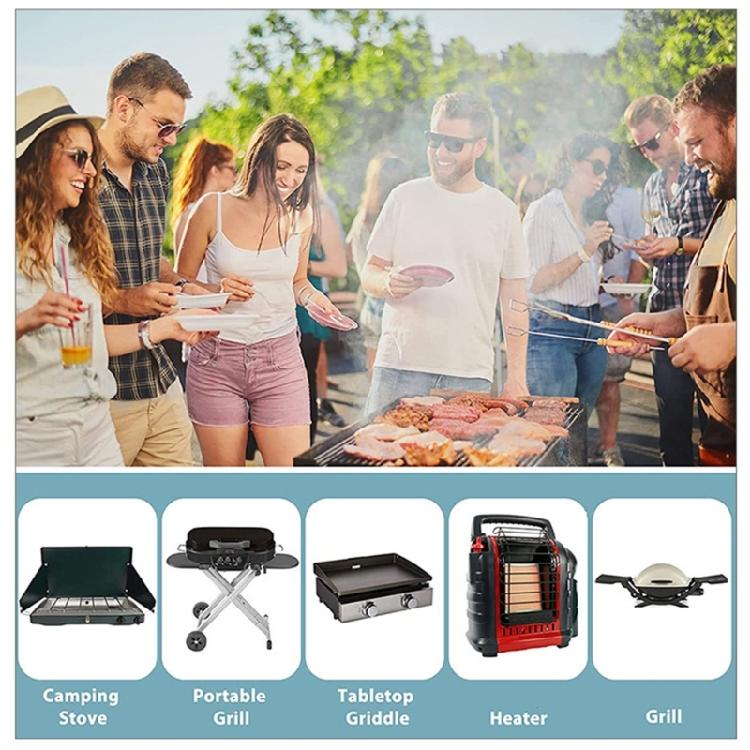 6 Ft Propane Hose Adapter Seamlessly Connection from 20lb To 1lb Tanks for Outdoor Barbecue Camping Picnics Needs