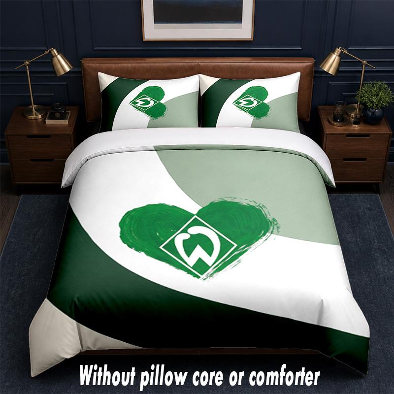 Werder Bremen Football Design Bed Bedding Set 1 Duvet Cover + 2 Pillowcases Soft Breathable Household Bed Linens
