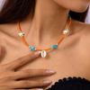 Starfish Necklace Bohemian Handmade Colored Rice Bead Clavicle Chain Women'S Fashion Necklace