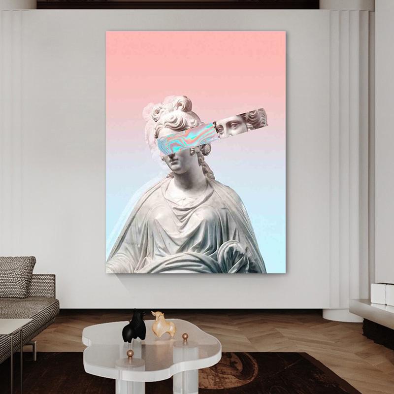 Zabawny David Rzeźba Sztuka Malarstwo na Płótnie Abstrakcyjne Graffiti Figura Plakaty i Druki Sztuka Ścienna Obrazy do Salonu Dekoracja Domu