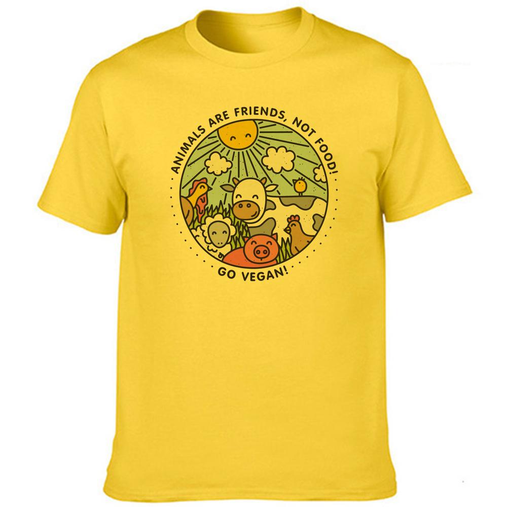 Animals Are Friends Not Food Graphic T Shirt Men S Tee Slogan Vintage Tops Tumblr Vegan