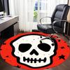 1pc Skull Party Office Round Area Rug,  Mat Suitable For Office, Under Office Chairs Bedroom Living Room Home Decor, Room Deco