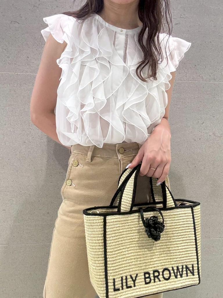 Lily Brown Mini Frill Blouse LWFT254005 White Women's