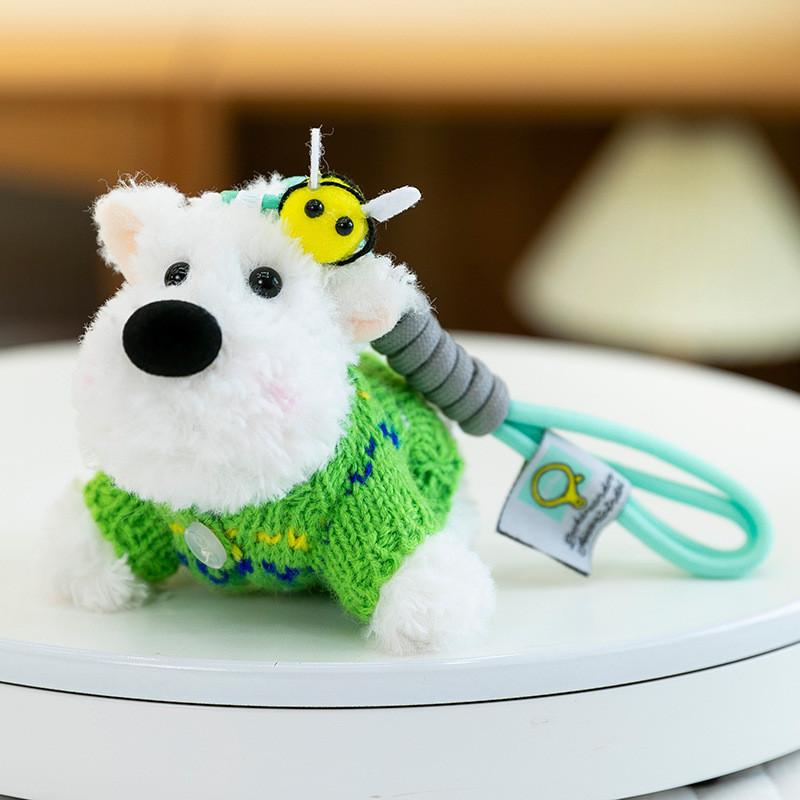 West White Highland Terrier Keychain Toy Cartoon Keyring Gift Animal Decoration