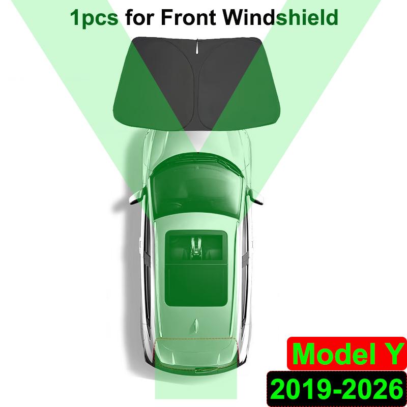 AABLU1 Car Sunshade for Tesla Model Y Juniper 2026 2025 2024 Sun Shade Cover Privacy Rear Window Shades Windowshield Protect Cover Set