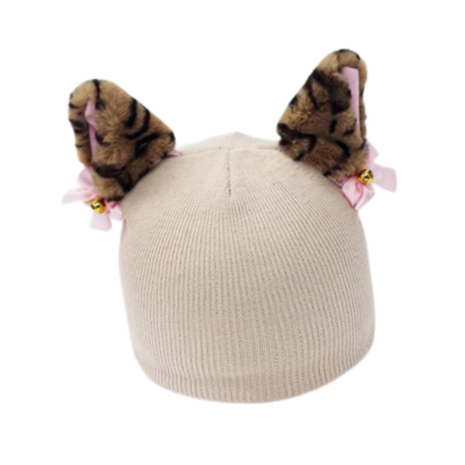 Ski Helmet Cover Cat Ear Helmet Cover Helmet Decor Knitted Cap for Snowboarding Skiing бежевый