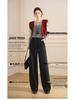 Women's Wool Blend Straight Leg Trousers - High Waist, Slimming, Plus Size, Drape, Versatile for Autumn/Winter 2025