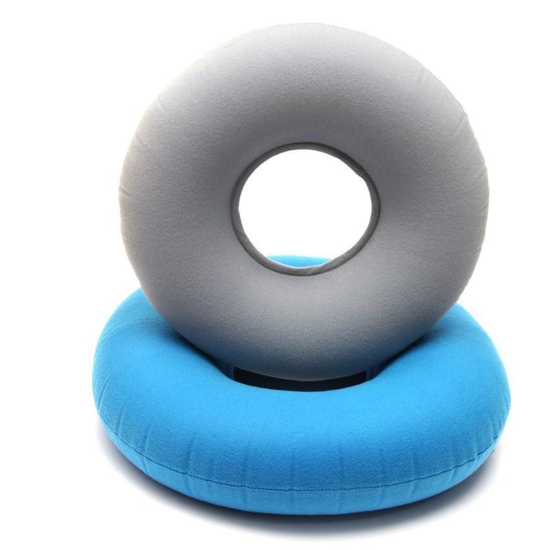 Inflatable Round Seat Cushion, Anti-Bedsore PVC Air Cushion, Light Blue
