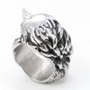 S925 Silver Ring Personalized Retro Animal Shape Series Eagle Head Ring Solid Men's Ring