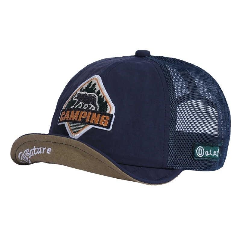 

бейсболка американская ретро быстросохнущая сетчатая кепка для кемпинга кепка кепка с короткими полями дышащая сетчатая шляпа с плоскими полями M（56-58cm）