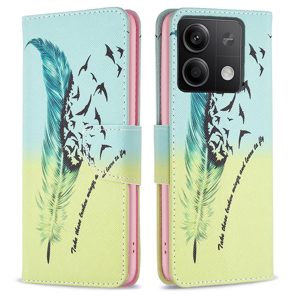 For Xiaomi Redmi Note 13 5G PU Leather Phone Case TPU Inner Shell Pattern Printing Design