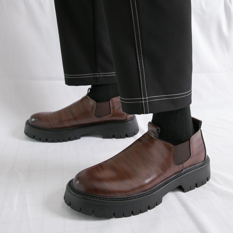 Thick Bottom Men's Outdoor Shoes Men All-match Loafers New Breathable Men Casual Shoes New Leather Handmade Mens Slip On Flats