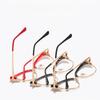 Fashion Cat Eye Glasses Frame Women Trendy Crystal Shiny Non-prescription Original Brand Design Eyewear Multi Color