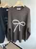 Xiao Wang's 8370 Winter Korean Plus Size Casual Bow Knit Sweater