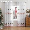 1PC NAPEARL Christmas Style Sheer Curtains Exquisite Santa Claus Pattern Embroidered Tulle for Living Room Bedroom Balcony Window Home Decor