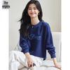 Women's Embroidered Round Neck Sweatshirt