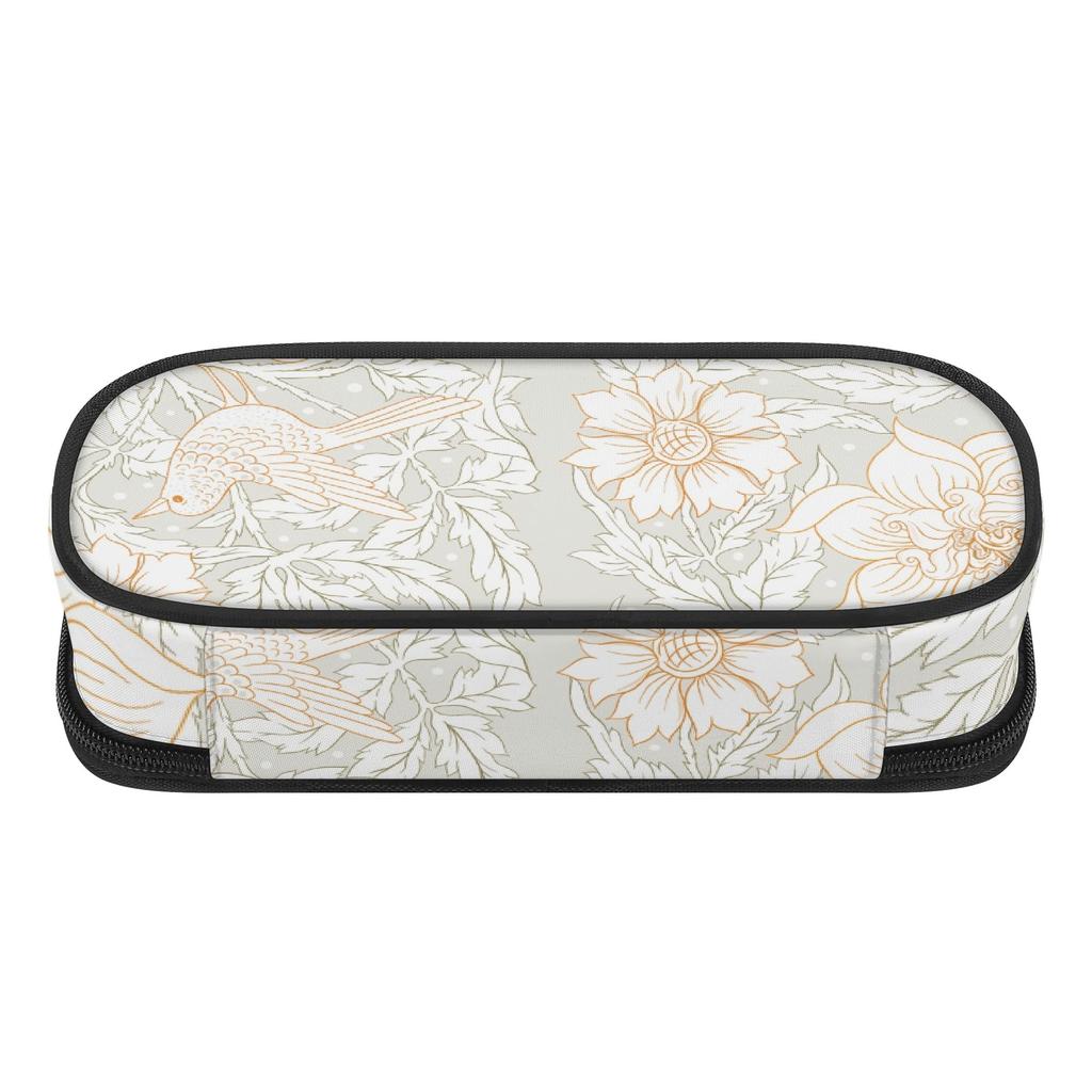 Pencil Bag Printed Strong Polyester Fabric Zip Around Closure with Main Compartment Mesh Pocket and Pen Slots for Boys Girls