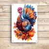 1 Piece: Thanksgiving Turkey Tin Painting Plaque; Autumn Harvest Pumpkin and Maple Leaf Decorative Painting; Living Room/entrywa