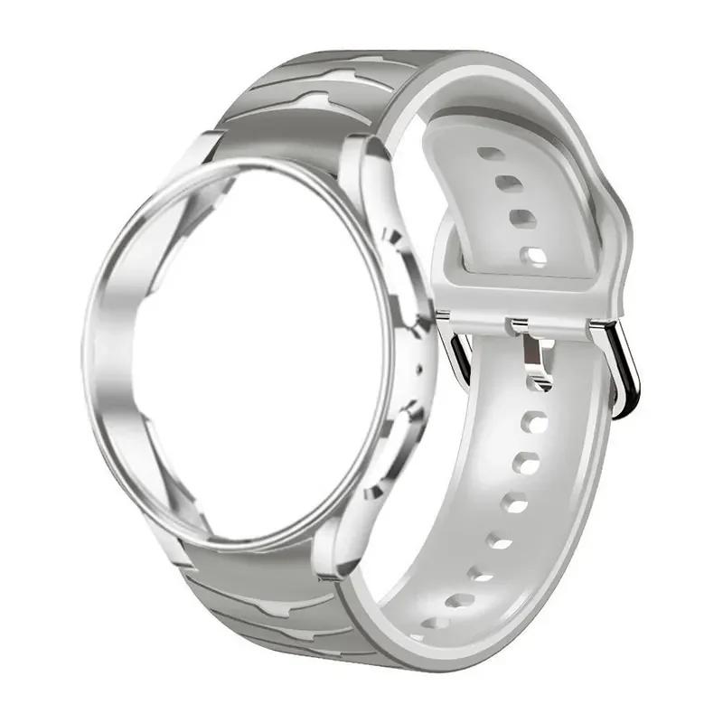 No Gaps Band For Samsung Galaxy Watch 6 classic 43 47mm/4/5/6 44mm 40mm Silicone correa Bracelet Galaxy 5 Pro 45mm Strap+Case