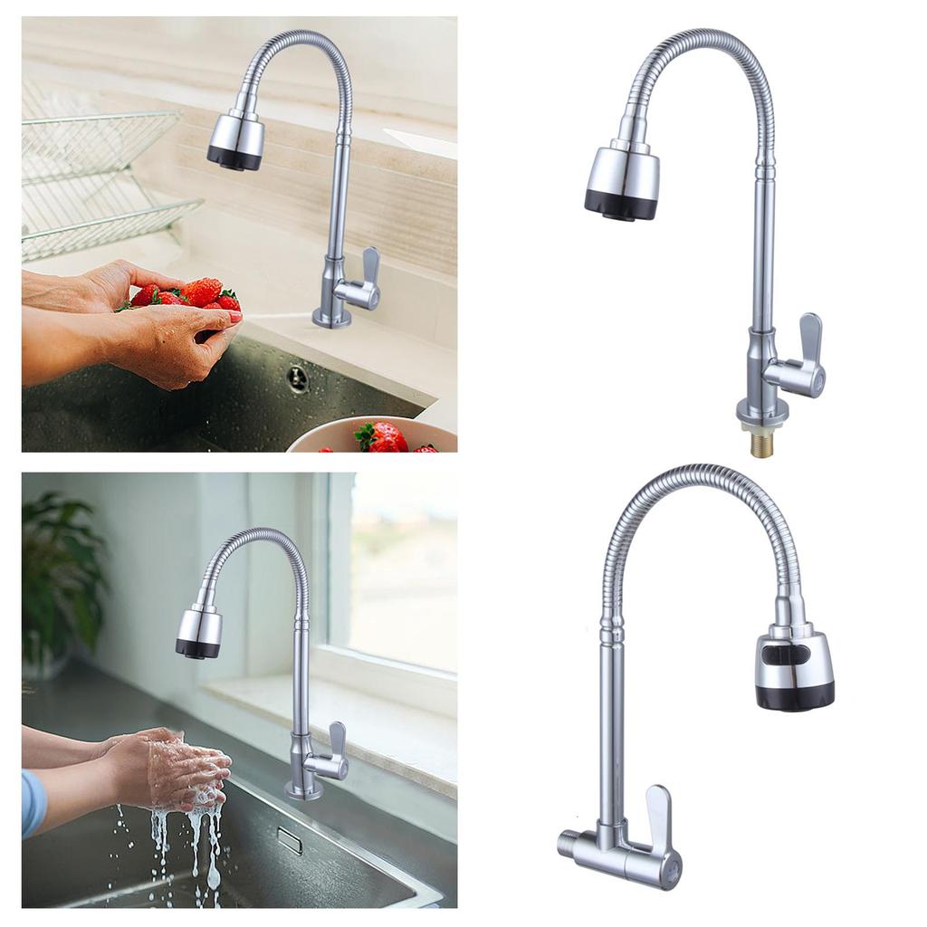 Single Cold Water Faucet Stainless Steel Modern Practical Flexible Household