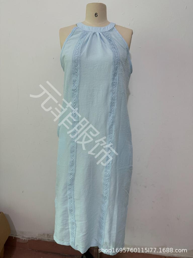 Women's Solid Color Loose Long Crew Neck Vest Fashion Casual Women's Dress