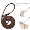 0.6*150cm Soft and Slim Thin Real Leather Slip Leads Dog Training Leashes for Small Medium Puppy Leather Slip Chain Collar Leash