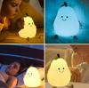 Lampada da notte in silicone a forma di pera. Lampada a forma di pera per bambini.