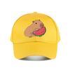 Capybara Eating Watermelon Vinyl Sticker Baseball Cap Fashion Unisex Sunhat Womens Outdoor Sports Snapback Cap