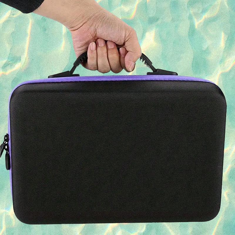 60-slot Large Portable Kit with Detachable Sponge Carry-on Makeup Bag Suitable for Travel Storage Is Very Suitable for Organizing and Carrying