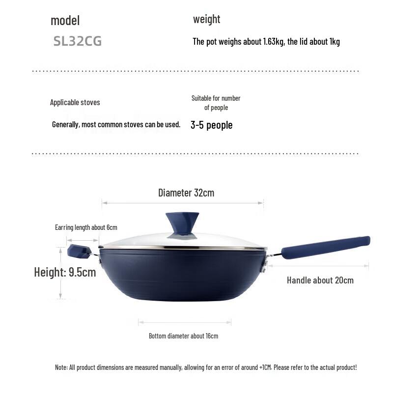 COOKER KING Valley Deep Blue Non-Stick Wok