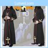 Mittelalterliches Priesterkostüm für Herren für Cosplay und Halloween Mischgewebe aus Baumwolle, erhältlich in M, L, XL