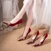 Not Tired Toasting Chinese Xiuhe Dress Wedding Shoes Wedding Shoes Bride Shoes Red High Heels Women's 2025 Summer New