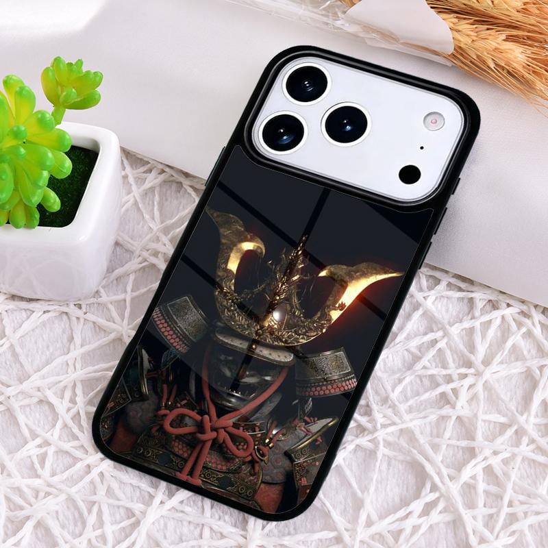 Masque Casque de Guerrier Japonais Samouraï Housse de Téléphone Souple Résistante aux Chocs pour iPhone 17 Air 16e 15 11 12 14 13 Pro Max Coque