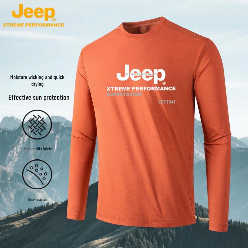JEEP Unisex Retro Half-Zip Long Sleeve T-Shirt XL