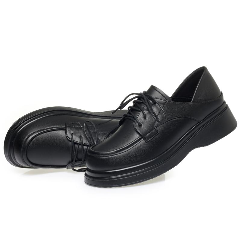 Fashion AIYUQI 2025 new women’s leather shoes female thick sole lace up oxford shoes Women large size fashionable Mary Jane flat loafers