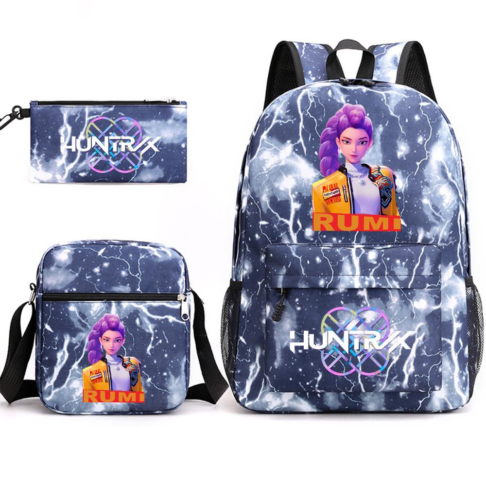 3Pcs/set Anime Cartoon Printed Large Capacity Bookbag Backpack with Shoulder Bag Pencil Case for Student Boy Girl Schoolbag