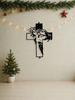 Rustic Metal Wall Cross Art Vintage Farmhouse Decor Indoor Outdoor Christian Spiritual Gift Holiday Home Accent