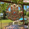 2D Flat Bohemian Acrylic Hamsa Hand Decoration Sign, Colorful Painted Effect, Home Decor Plaque Hanging Wall Art Decorative Garden Decoration for Room