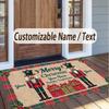 Soft Square Floor RugChristmas Custom Name Pattern Decorative Mat For Home Indoor Decor Holiday Gift