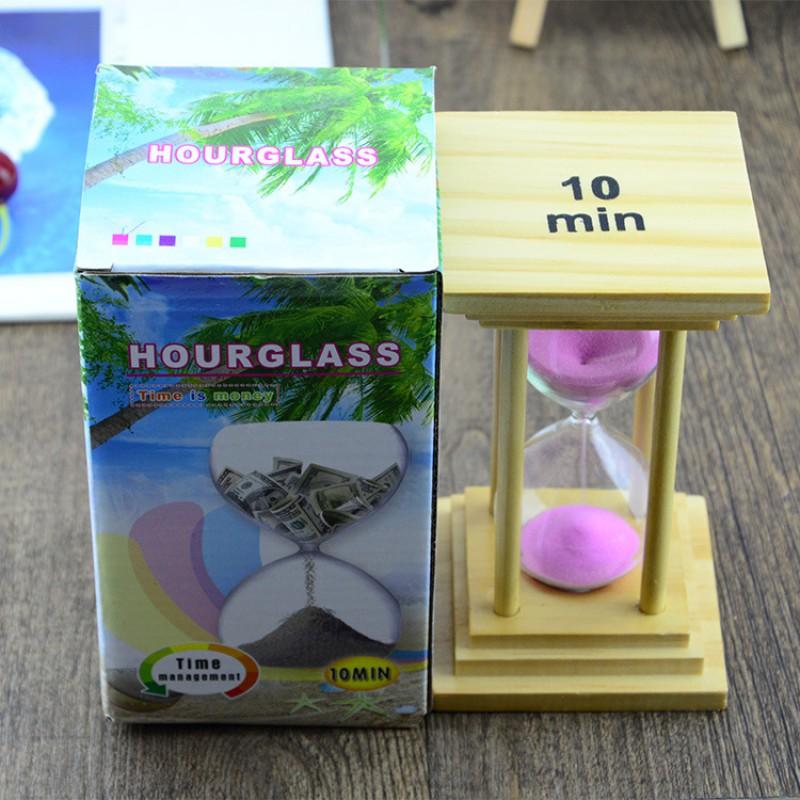 10-Minute Wooden Hourglass Timer Desk Decor Modern Minimalist Sand Study Focus Gift