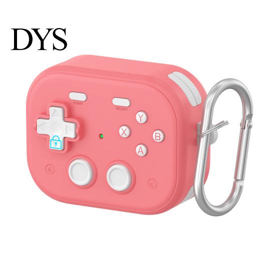 Protective Case TPU with Keychain for Airpods Funny Handheld Game Design Drop Protection Hard Shell Cover Safety Lock Men Boys Shatterproof Phone