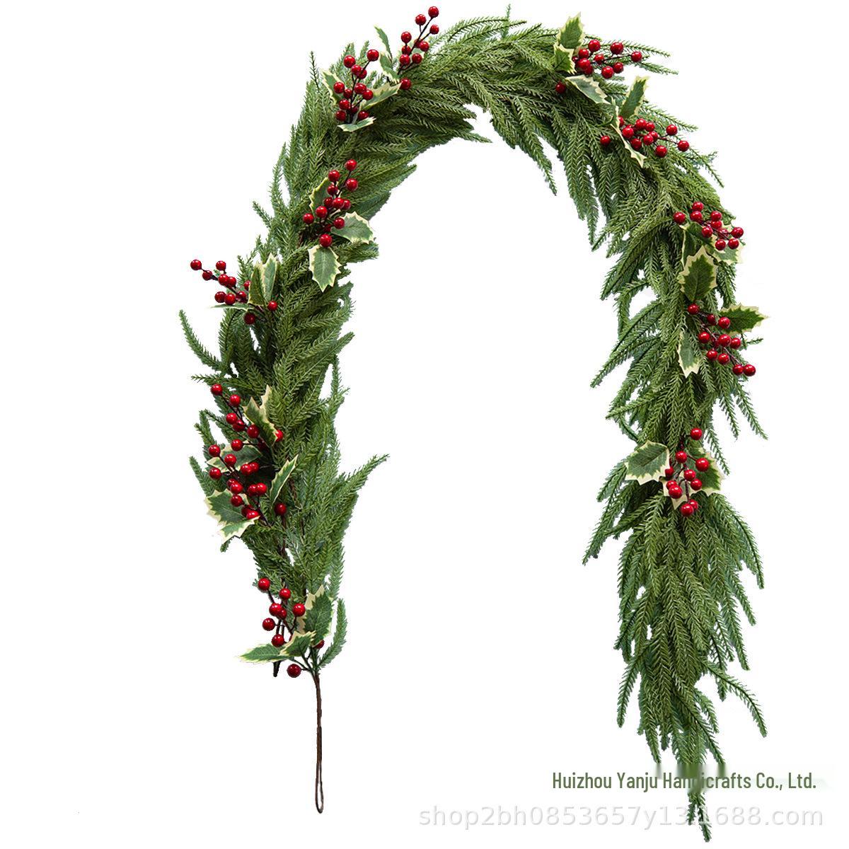 Рождественское ротанговое подвесное украшение  Сосна Норфолкская и Красная Ягода  для дома и улицы