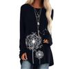 Explosive T-shirt Gradient Flower Stitching Printing Long Long Sleeve T-shirt