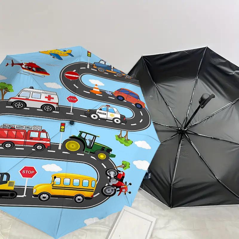 1PC Transportation Vehicle Umbrella-8-Rib Reinforced, Automatic Open, Lightweight & Durable, Cute Fashion Accessory for Outdoor-T318